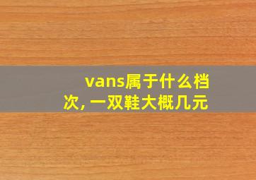 vans属于什么档次, 一双鞋大概几元